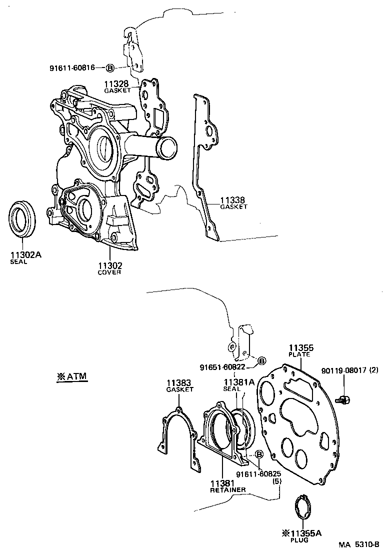 90116-08208 BOLT, STUD(FOR ENGINE REAR OIL SEAL RETAINER) product image