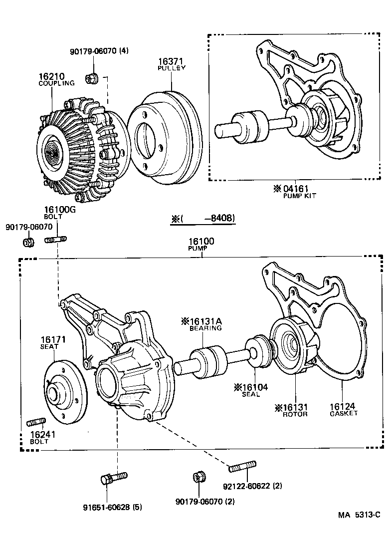 16100-69215 PUMP ASSY, ENGINE WATER product image