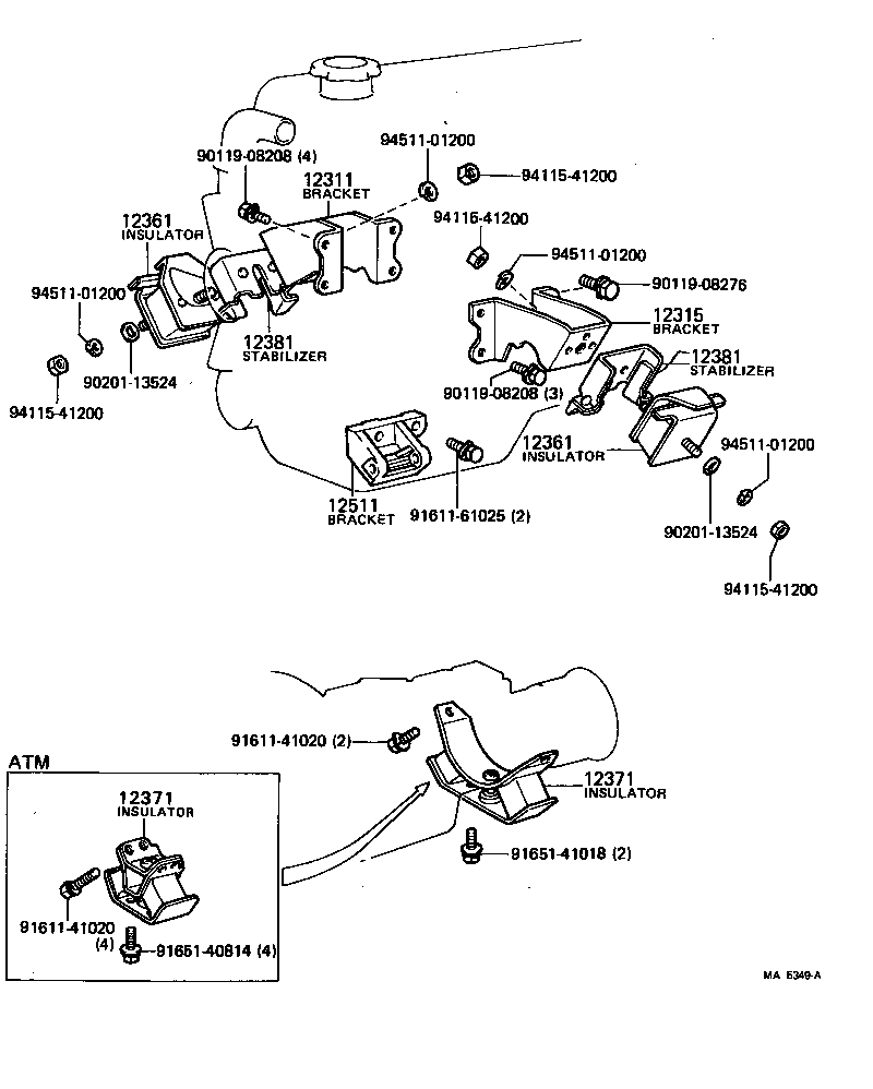 12301-35150 BRACKET, ENGINE MOUNTING, FRONT NO.1 RH product image
