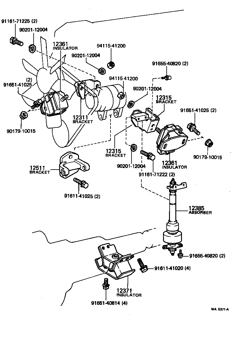 12301-35150 BRACKET, ENGINE MOUNTING, FRONT NO.1 RH product image