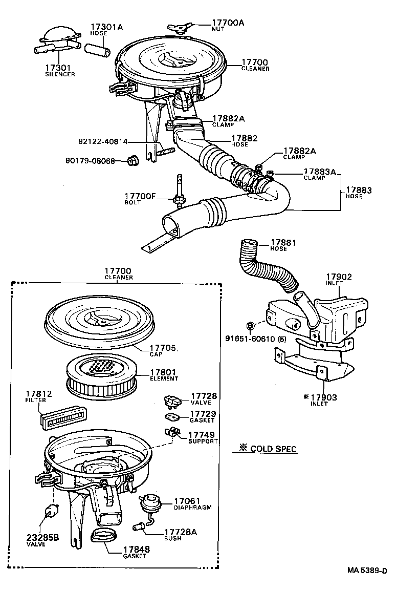 17705-26050 CAP SUB-ASSY, AIR CLEANER product image