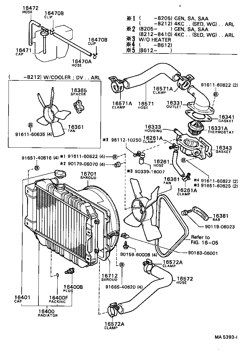 16264-64040 HOSE, WATER BY-PASS, NO.2 product image