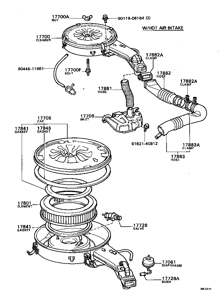 17705-26090 CAP SUB-ASSY, AIR CLEANER product image