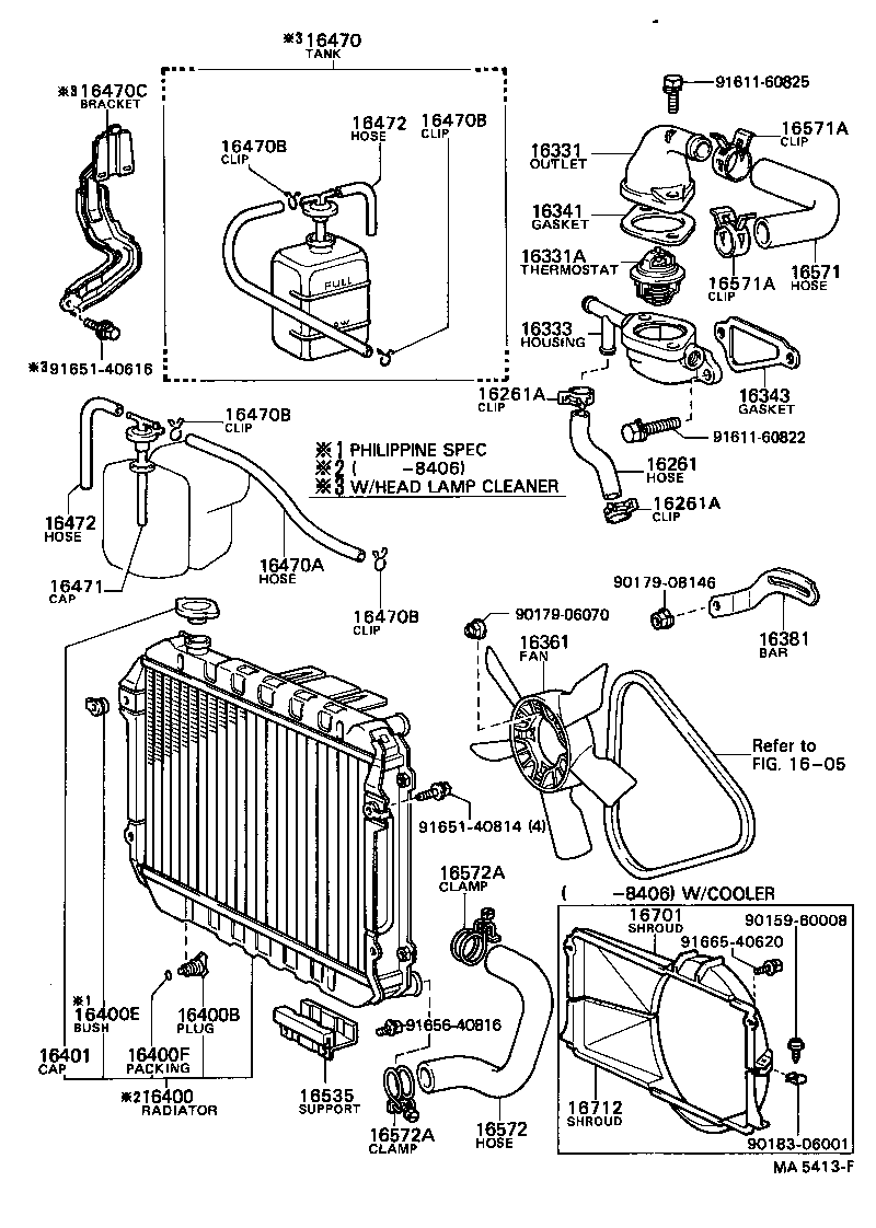 16264-64040 HOSE, WATER BY-PASS, NO.2 product image