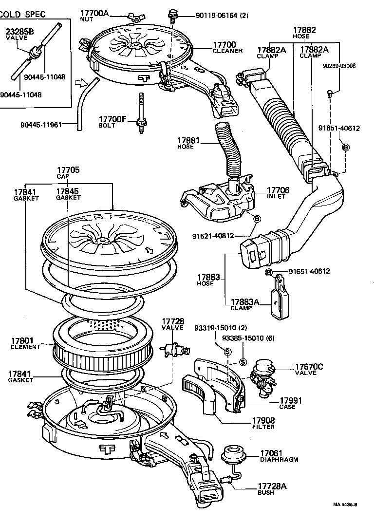17705-72011 CAP SUB-ASSY, AIR CLEANER product image