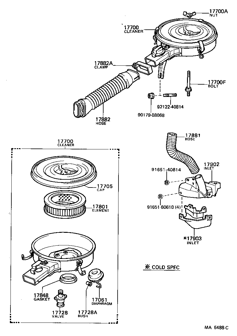 17705-24291 CAP SUB-ASSY, AIR CLEANER product image