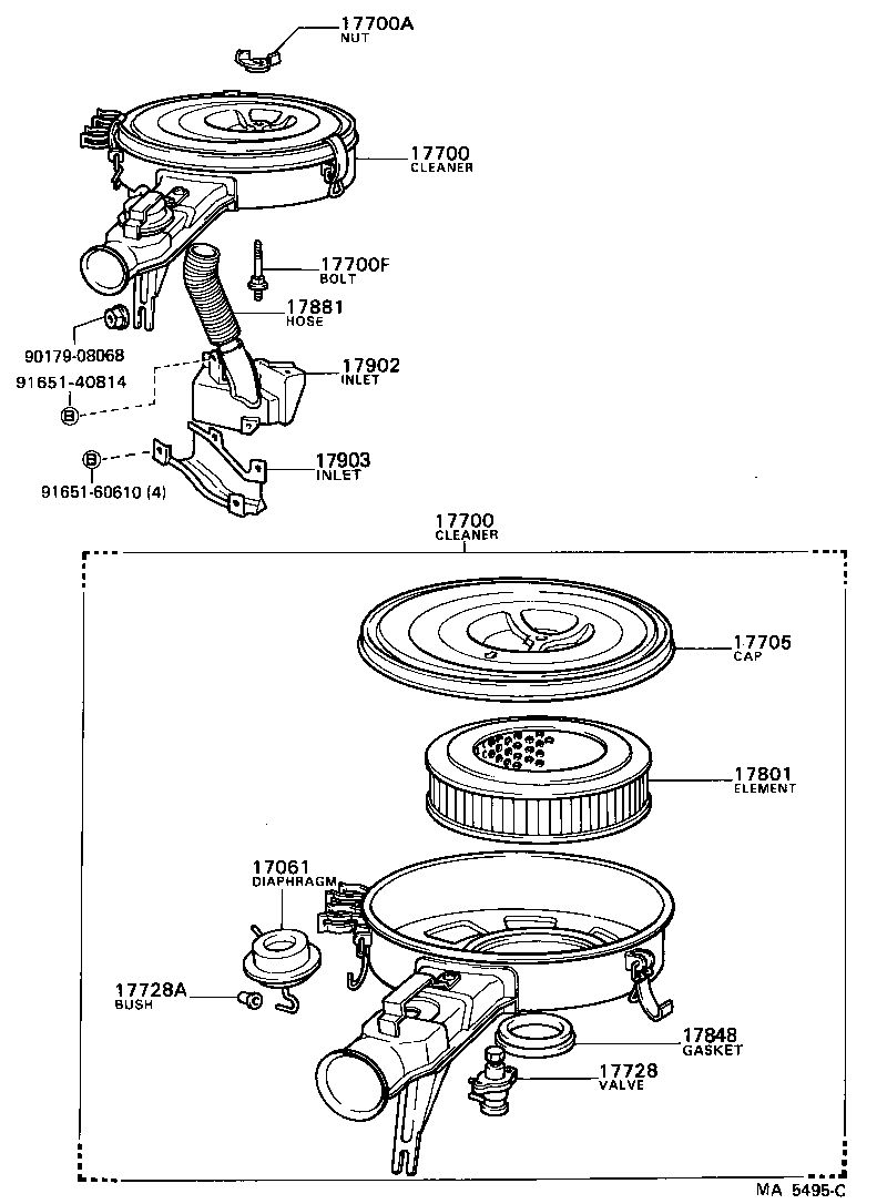17705-24291 CAP SUB-ASSY, AIR CLEANER product image