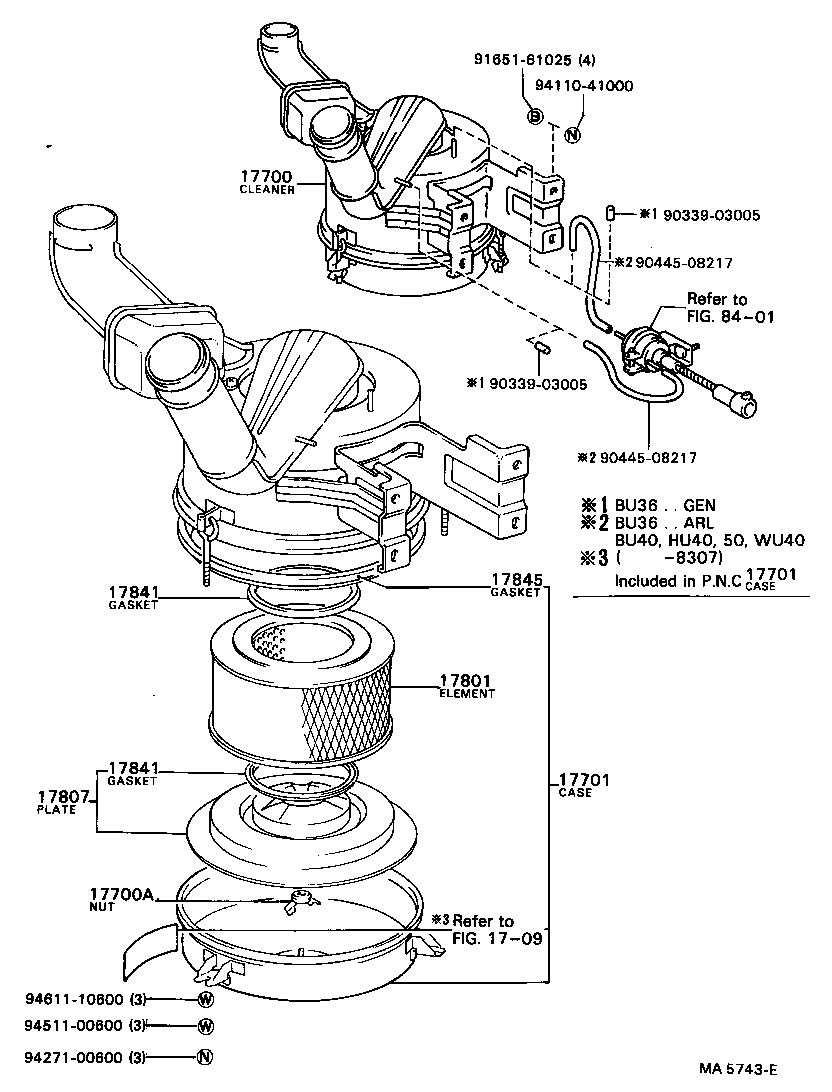 17700-44331 CLEANER ASSY, AIR product image