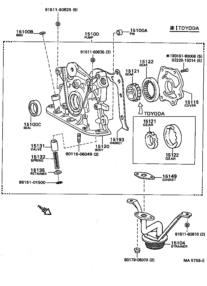 15115-15020 COVER, OIL PUMP product image