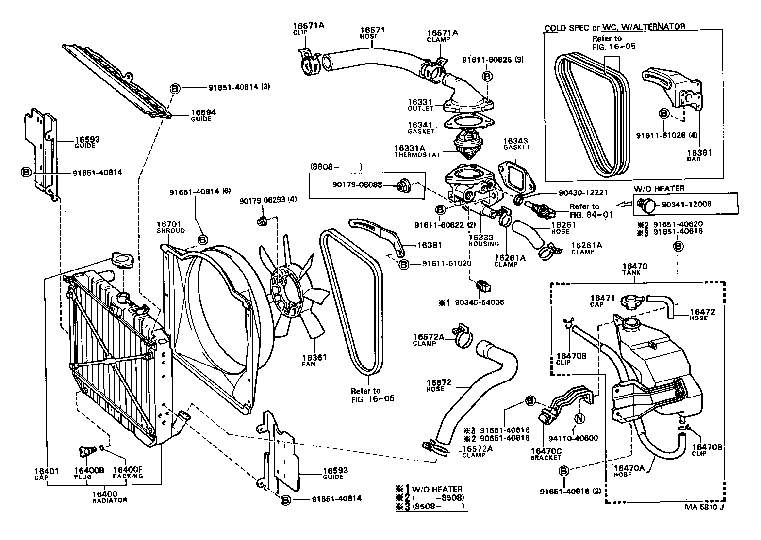 16571-68070 HOSE, RADIATOR, INLET product image