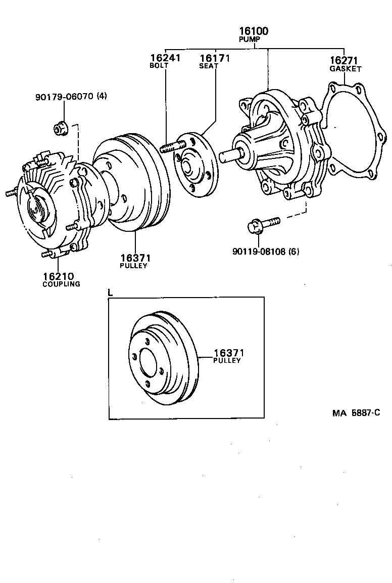 16100-49446 PUMP ASSY, ENGINE WATER product image