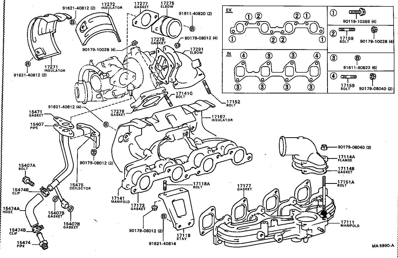 90116-10141 BOLT, STUD(FOR MANIFOLD TO CYLINDER HEAD) product image