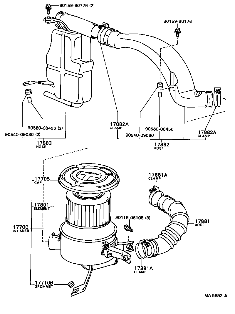 17705-37050 CAP SUB-ASSY, AIR CLEANER product image