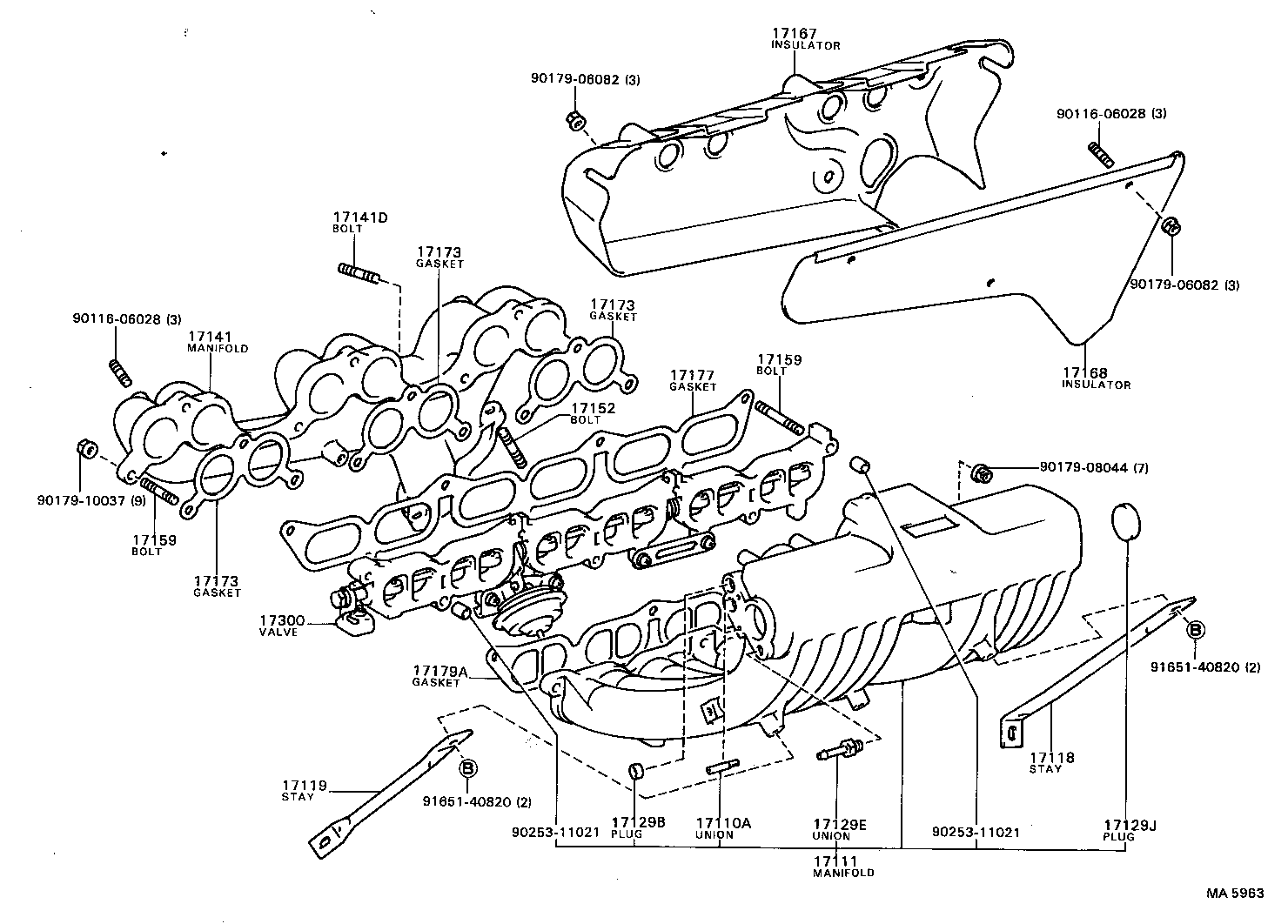 17141-54020 MANIFOLD, EXHAUST product image