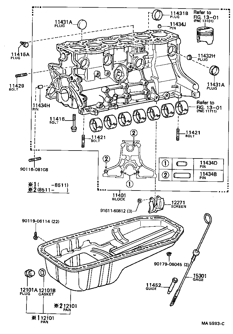 90116-08011 BOLT, STUD(FOR TIMING CHAIN COVER SET) product image