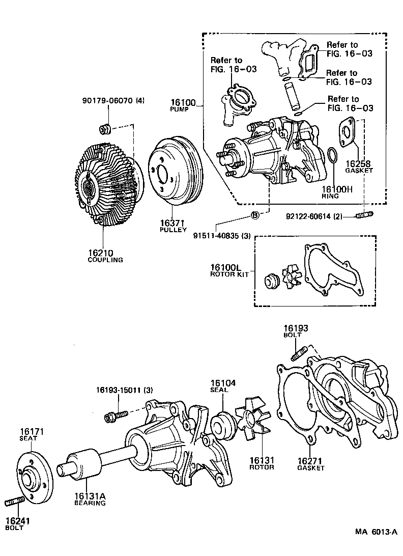 16100-28030 PUMP ASSY, ENGINE WATER product image