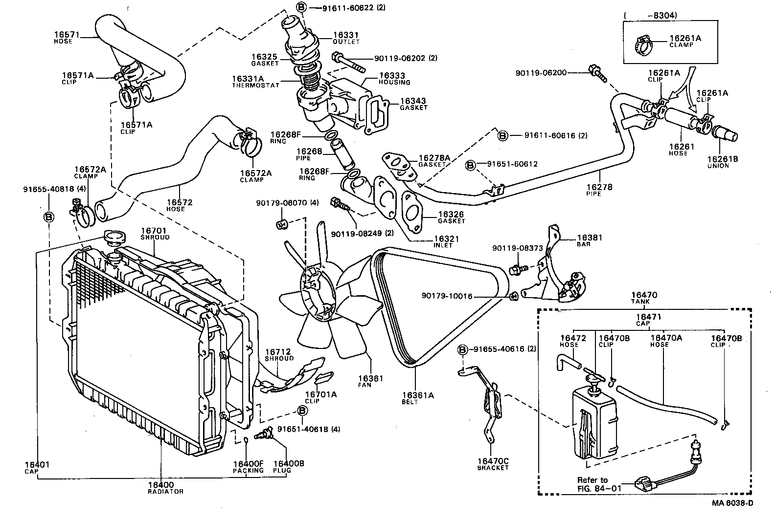 16261-70010 HOSE, WATER BY-PASS product image