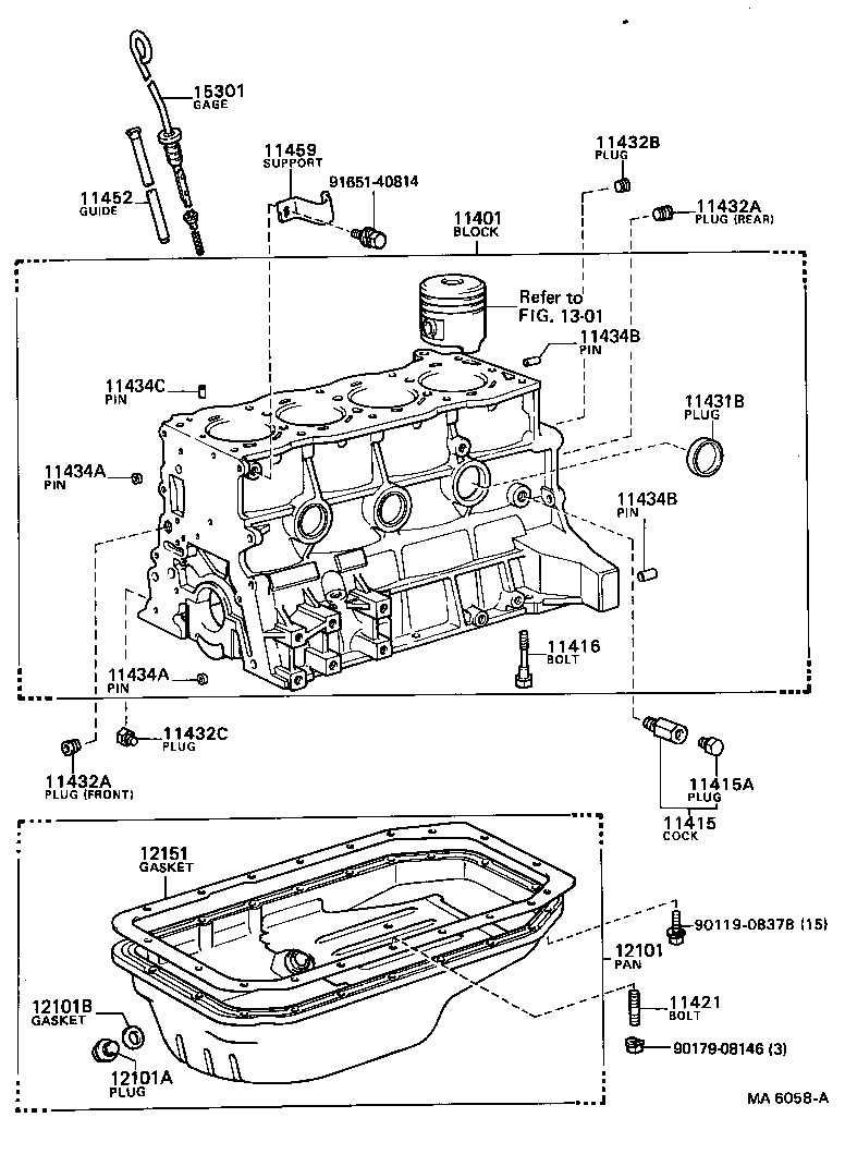 11401-39335 BLOCK SUB-ASSY, CYLINDER product image