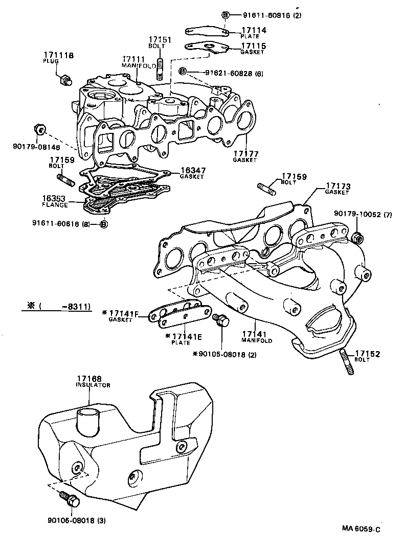 90116-10091 BOLT, STUD(FOR MANIFOLD TO CYLINDER HEAD) product image