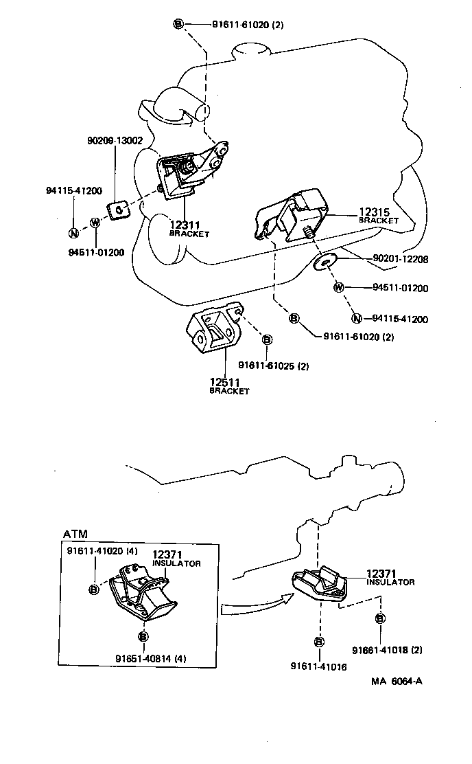 12302-19035 BRACKET, ENGINE MOUNTING, FRONT NO.1 LH product image