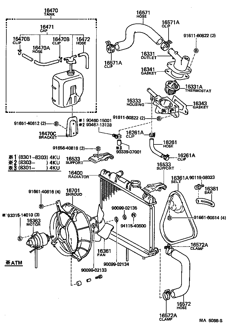 16261-13050 HOSE, WATER BY-PASS product image