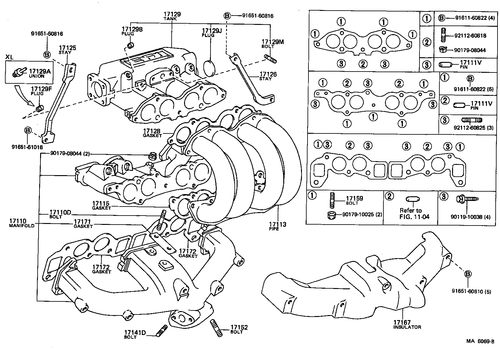 17171-13010 GASKET, INTAKE TO EXHAUST MANIFOLD product image