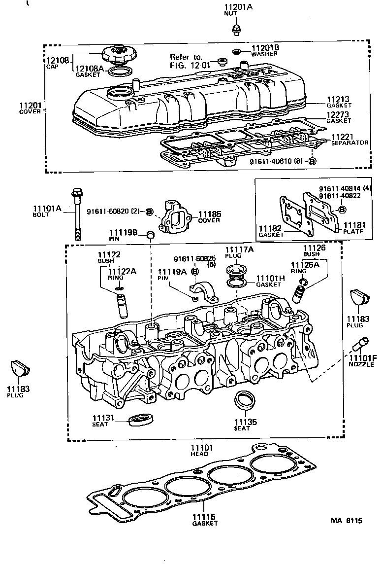 11101-74010 HEAD SUB-ASSY, CYLINDER product image