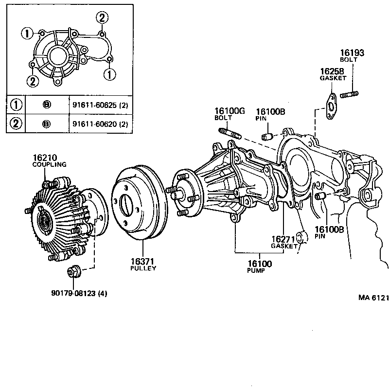 16100-49446 PUMP ASSY, ENGINE WATER product image