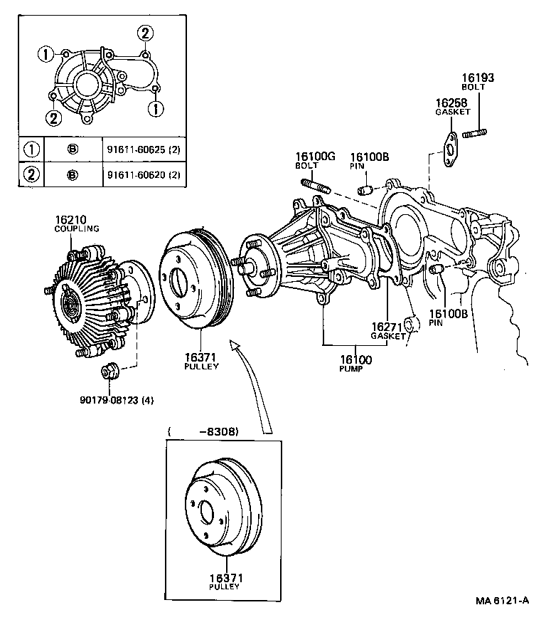 16124-70010 GASKET, WATER PUMP product image