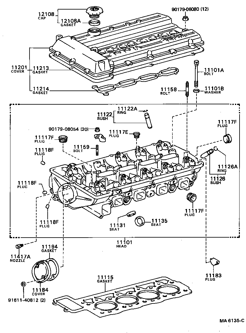 11101-63012 HEAD SUB-ASSY, CYLINDER product image