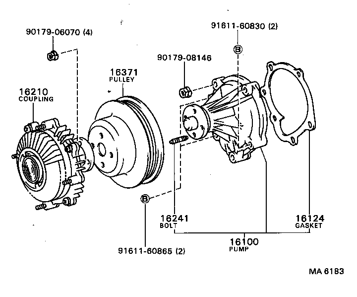 16100-49725 PUMP ASSY, ENGINE WATER product image