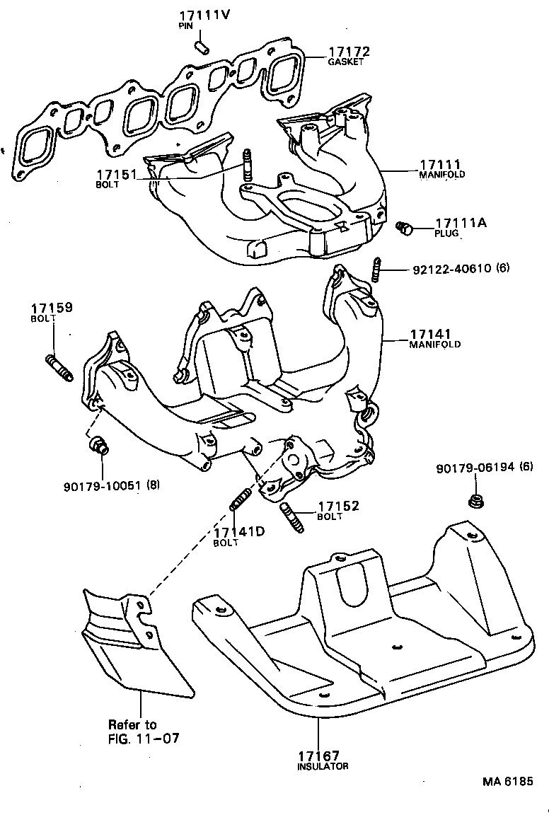 17141-54020 MANIFOLD, EXHAUST product image