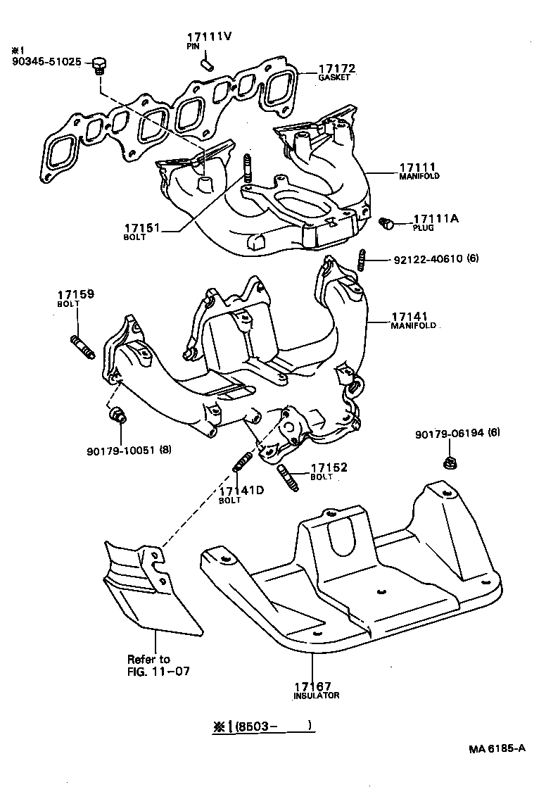 17167-72011 INSULATOR, EXHAUST MANIFOLD HEAT, NO.1 product image