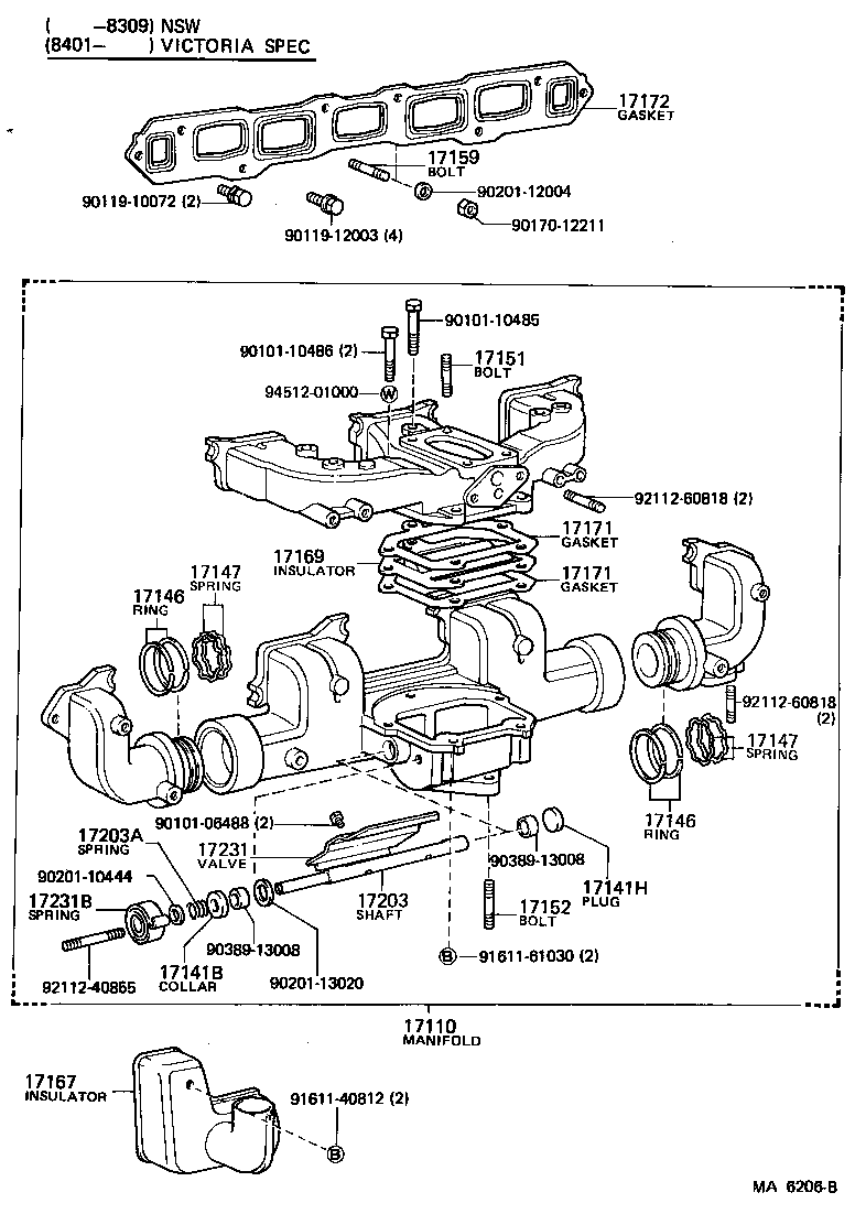 17100-61052 MANIFOLD ASSY product image