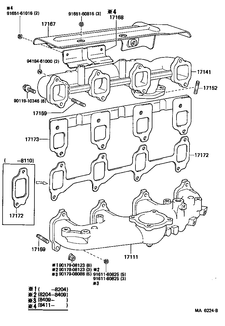 90116-12011 BOLT, STUD(FOR MANIFOLD TO CYLINDER HEAD) product image