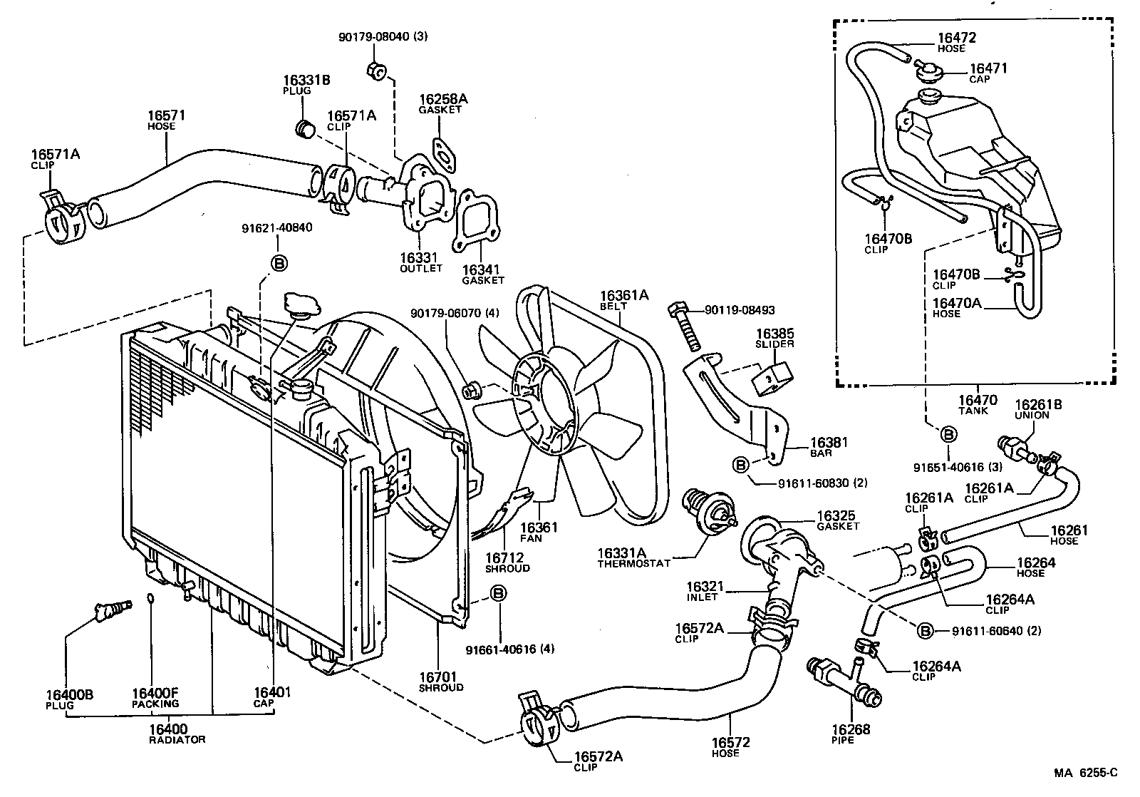 16261-13030 HOSE, WATER BY-PASS product image