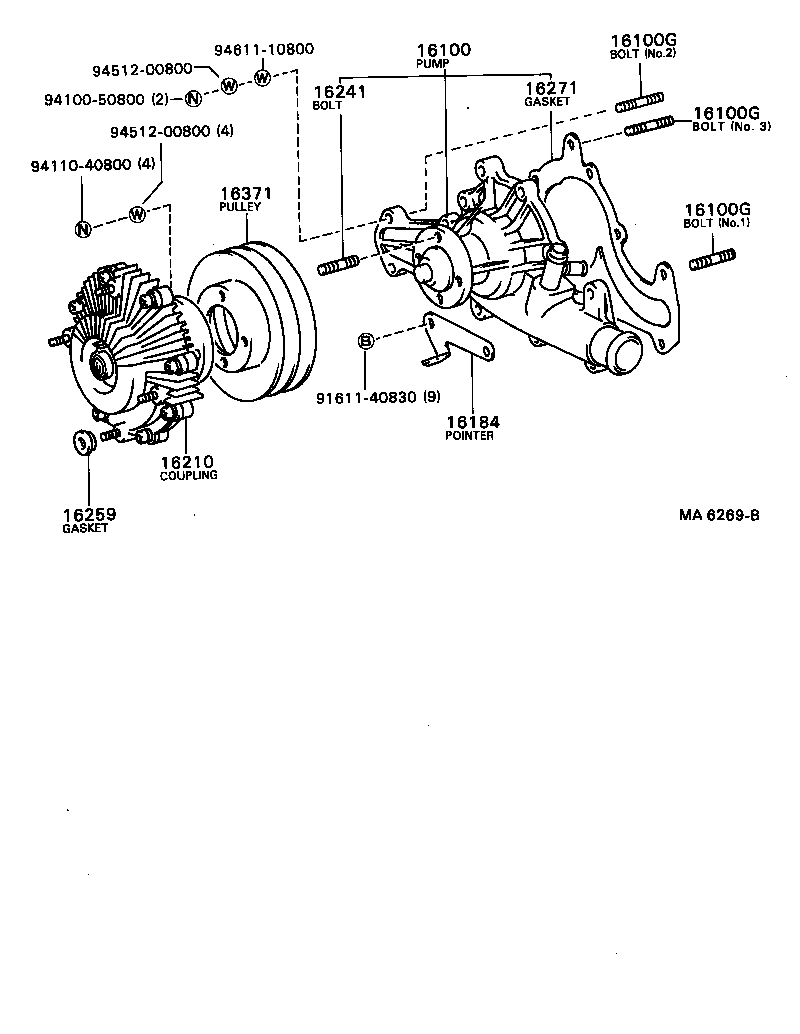 16193-52020 BOLT, STUD(FOR WATER PUMP SET) product image