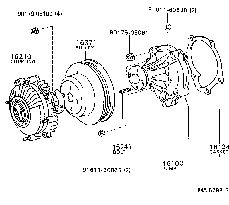 16100-19215 PUMP ASSY, ENGINE WATER product image