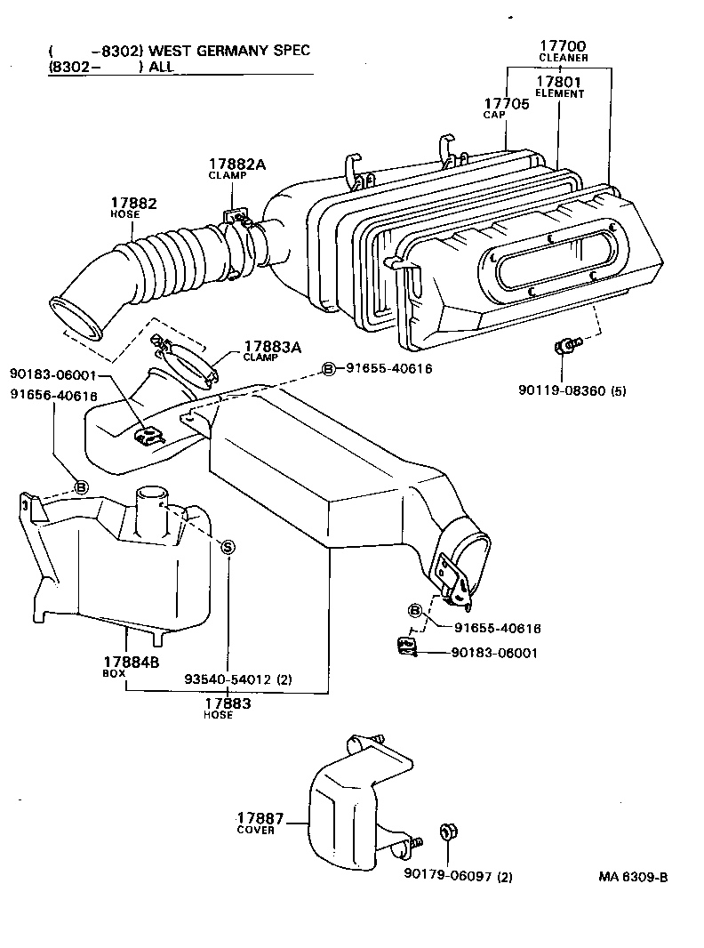 17705-26090 CAP SUB-ASSY, AIR CLEANER product image