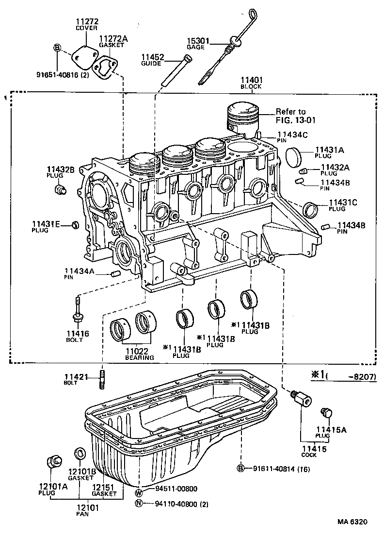 11401-19085 BLOCK SUB-ASSY, CYLINDER product image
