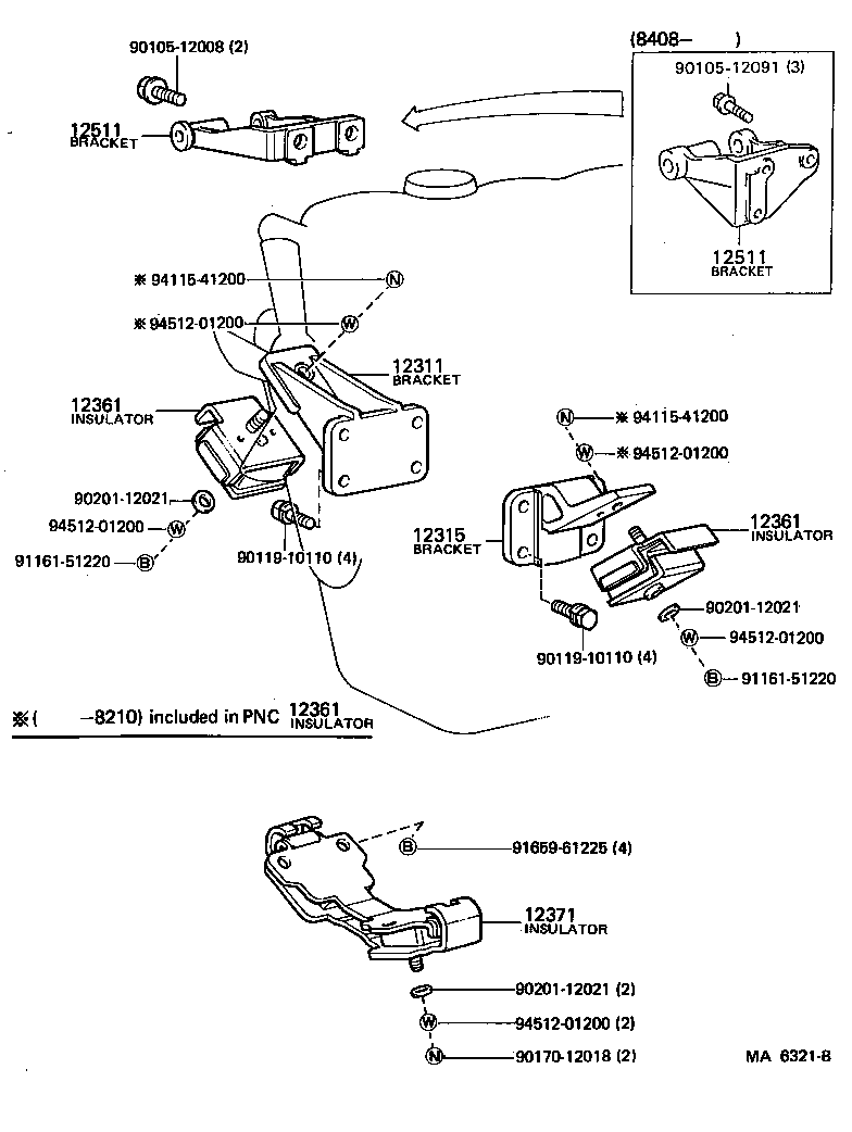 12301-61014 BRACKET, ENGINE MOUNTING, FRONT NO.1 RH product image