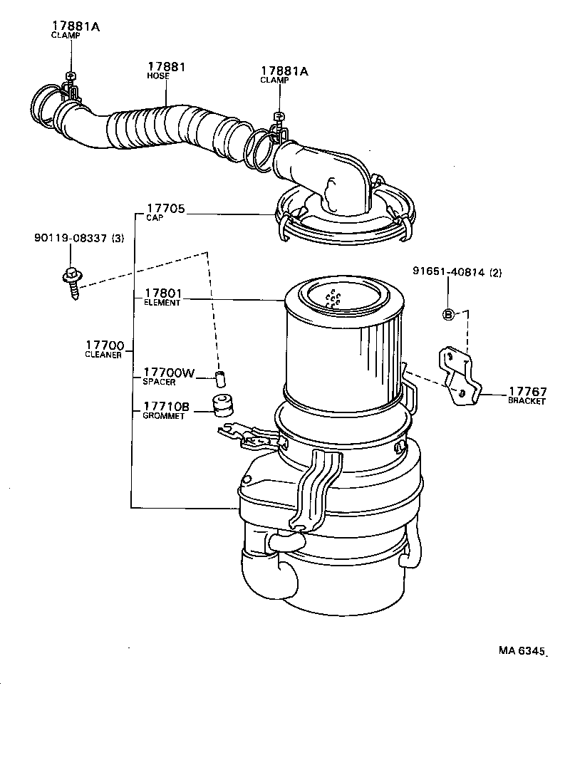 17700-72090 CLEANER ASSY, AIR product image