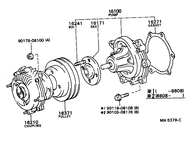 16100-69135 PUMP ASSY, ENGINE WATER product image