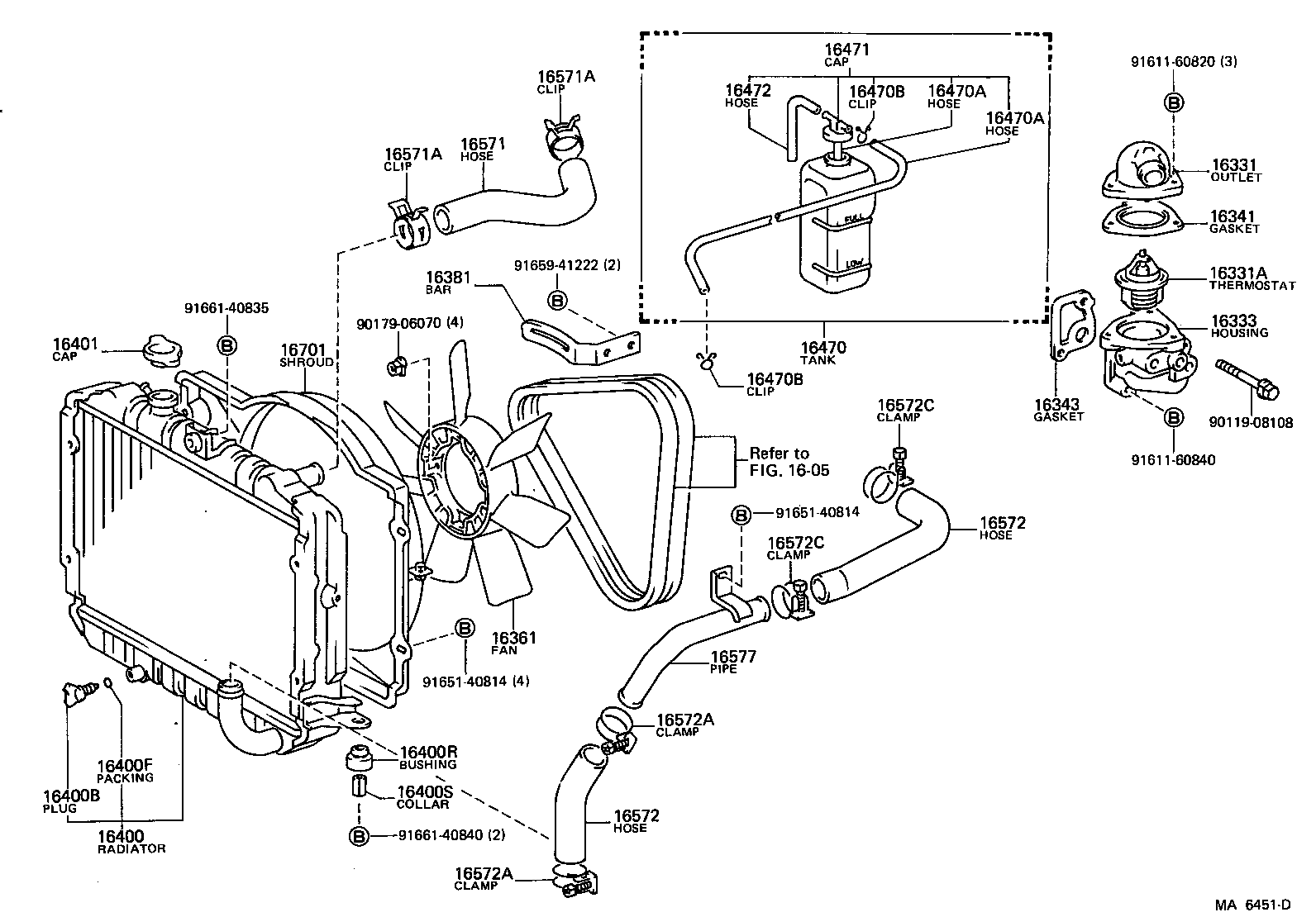 16573-54030 HOSE, RADIATOR, OUTLET product image