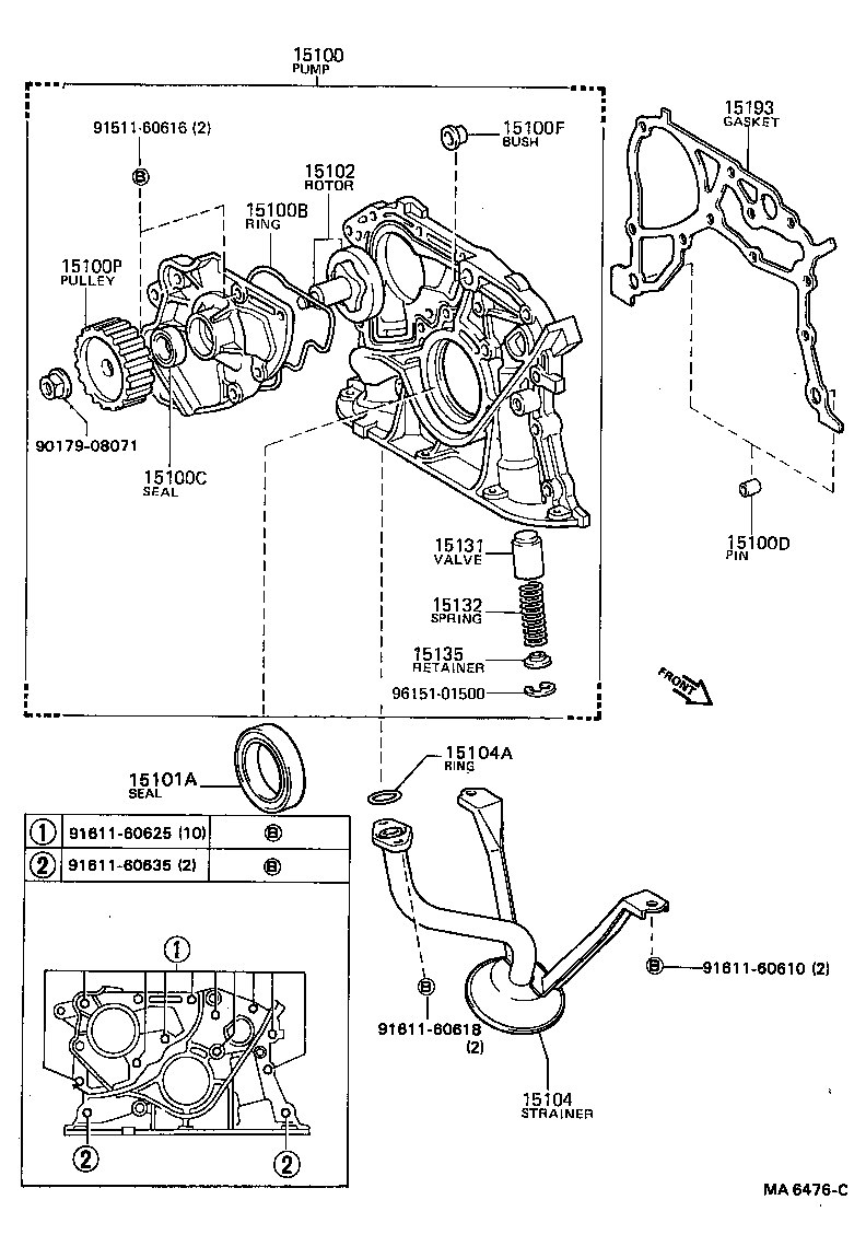 15100-62010 PUMP ASSY, OIL product image