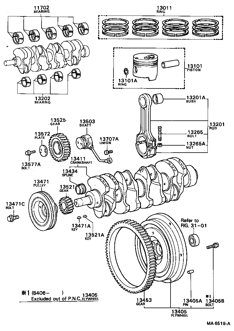 90105-13002 BOLT, FLYWHEEL SETTING product image