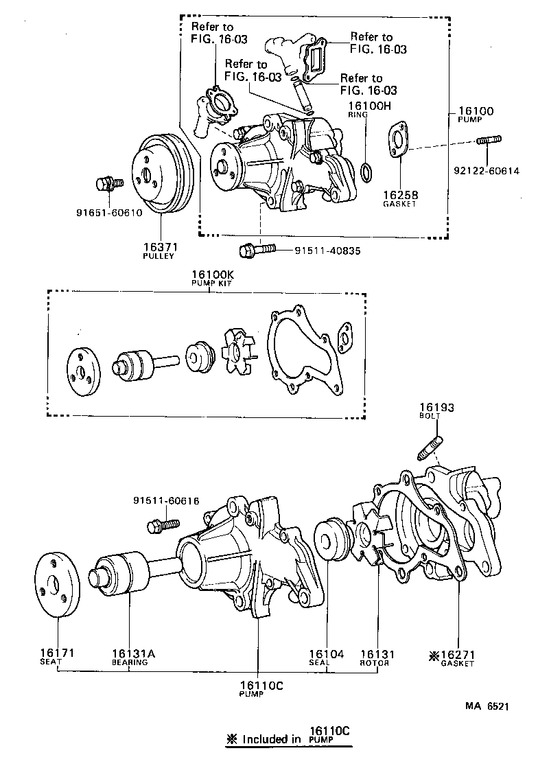 04161-15010 PUMP KIT, WATER product image