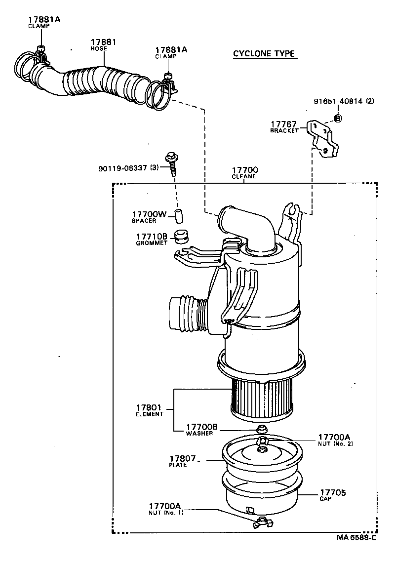 17700-72090 CLEANER ASSY, AIR product image