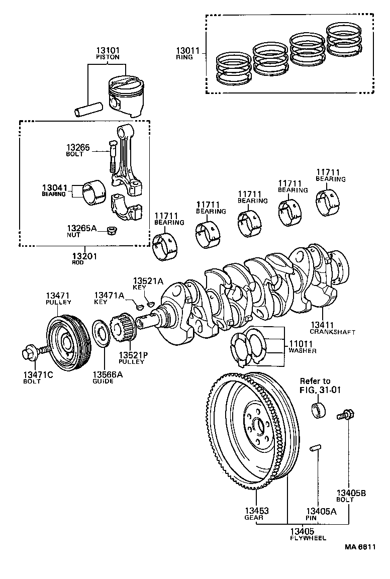 90913-01011 BOLT, FLYWHEEL SETTING product image