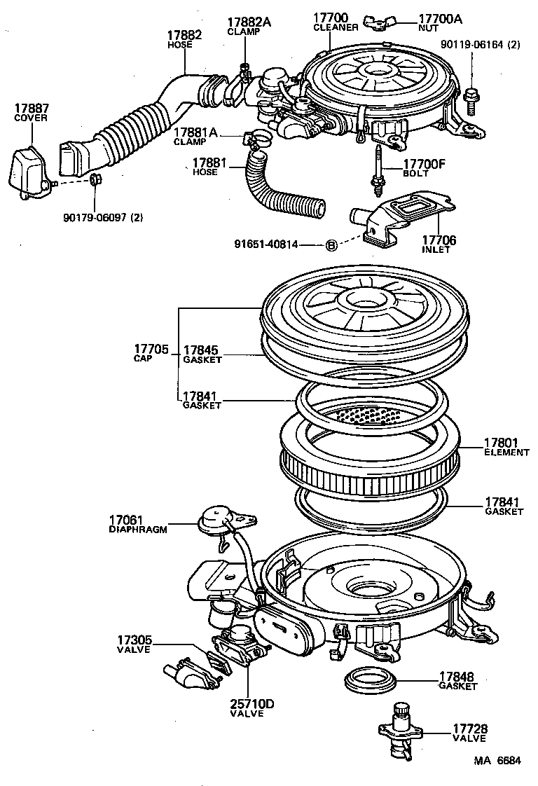 17705-15130 CAP SUB-ASSY, AIR CLEANER product image
